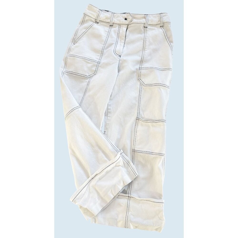 ANTHROPOLOGIE / MAEVE Joss Contrast Stitch Utility Pant Jean Size 6 - Picture 2 of 8